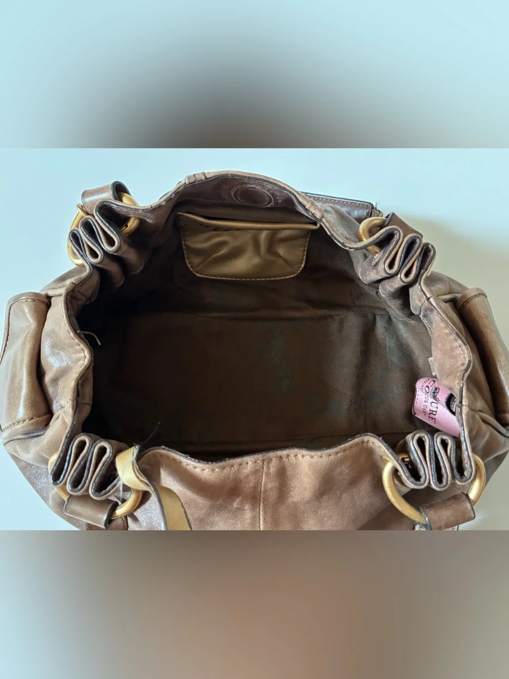 Juicy Couture Brown Leather Hobo Purse~Y2K Juicy Couture Bag